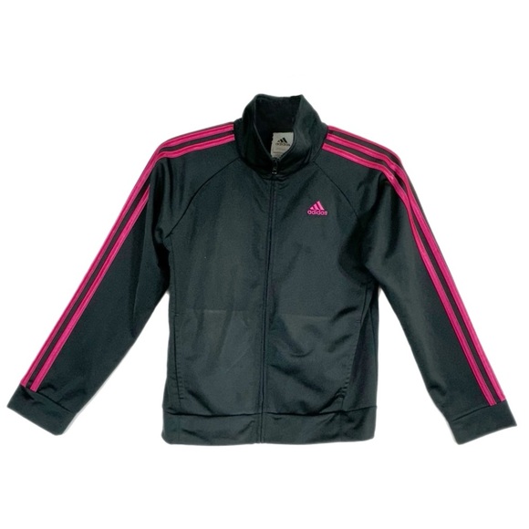 Adidas Black Pink Logo Track Jacket - Picture 1 of 7